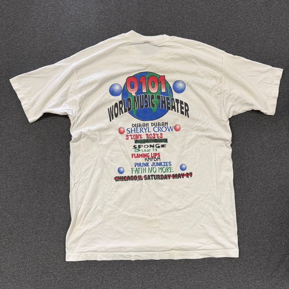 1995 Band Tee Q101 Jamboree T-Shirt Mens XL White Good Concert Vintage